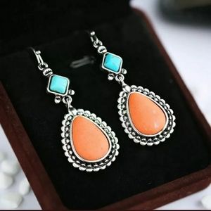 Boho Drop Earrings for Women 925 Silver Jewelry